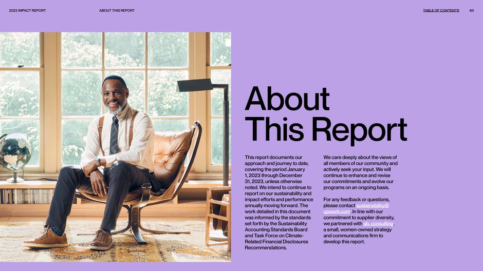 The report covers Upwork's approach and performance for January 1–December