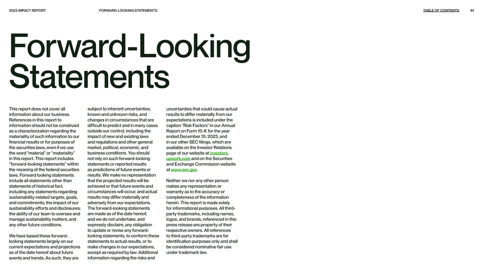 Legal disclaimer that forward-looking statements are subject to known