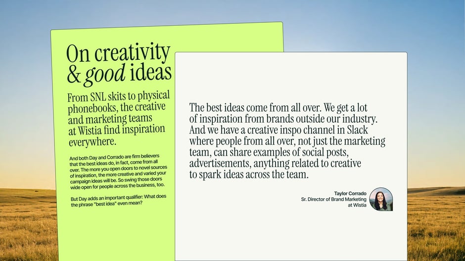 On creativity and good ideas