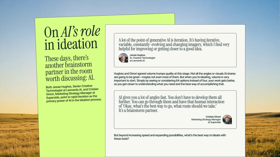On AI's role in ideation