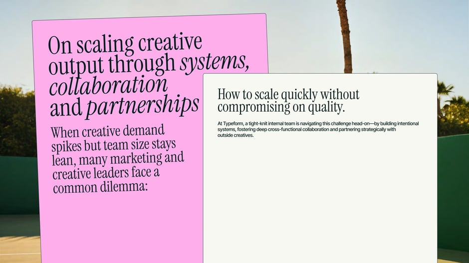 On scaling creative output through systems, collaboration and partnerships