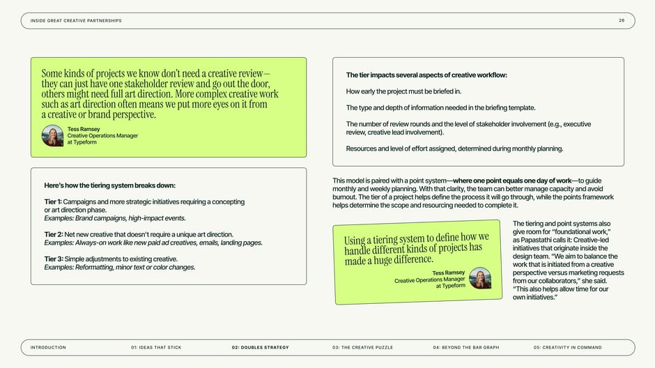 Tiering model that categorizes projects by complexity