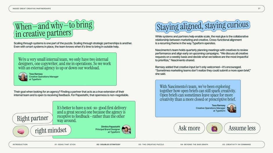 When: and why: to bring in creative partners