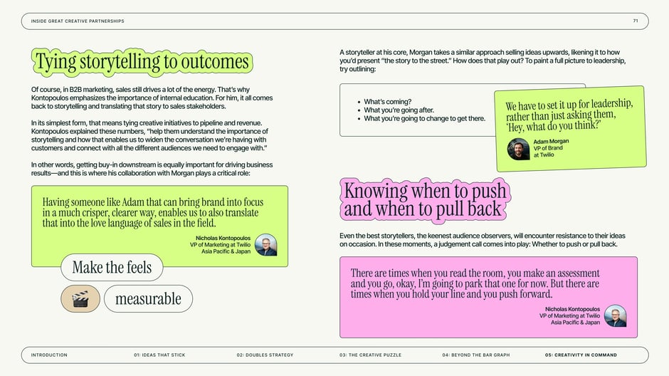 Tying storytelling to outcomes