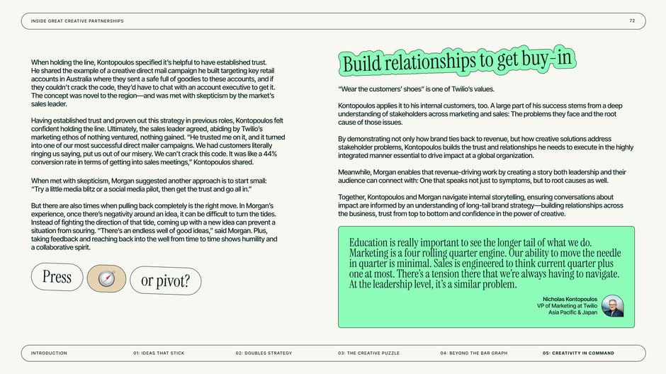 Build relationships to get buy