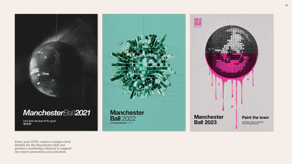 Annual event identity for the Manchester Ball