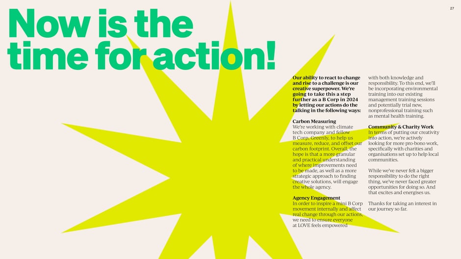 Now is the time for action: B Corp commitments