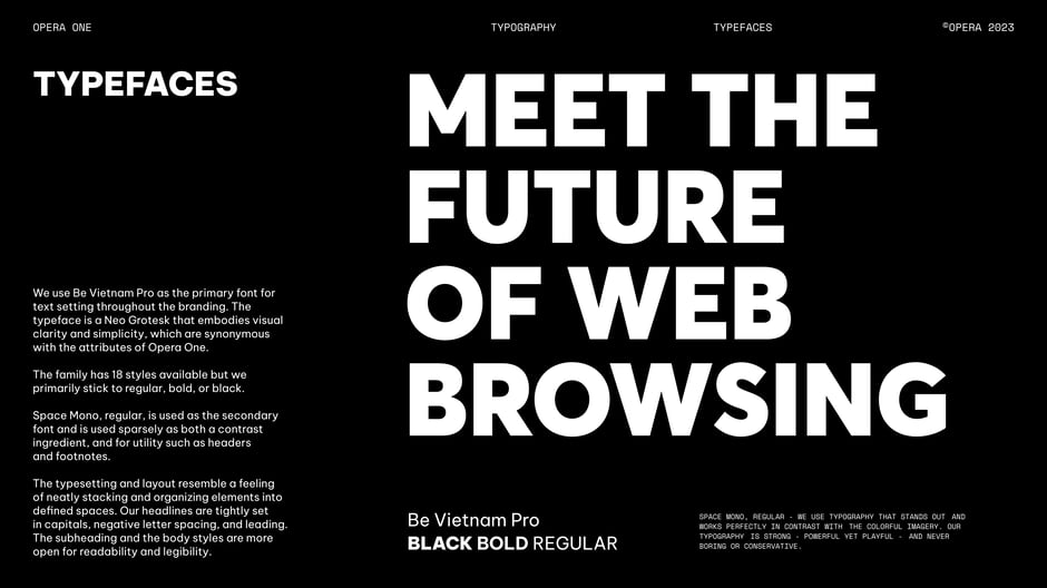 Primary and Secondary Typefaces: Be Vietnam Pro & Space Mono