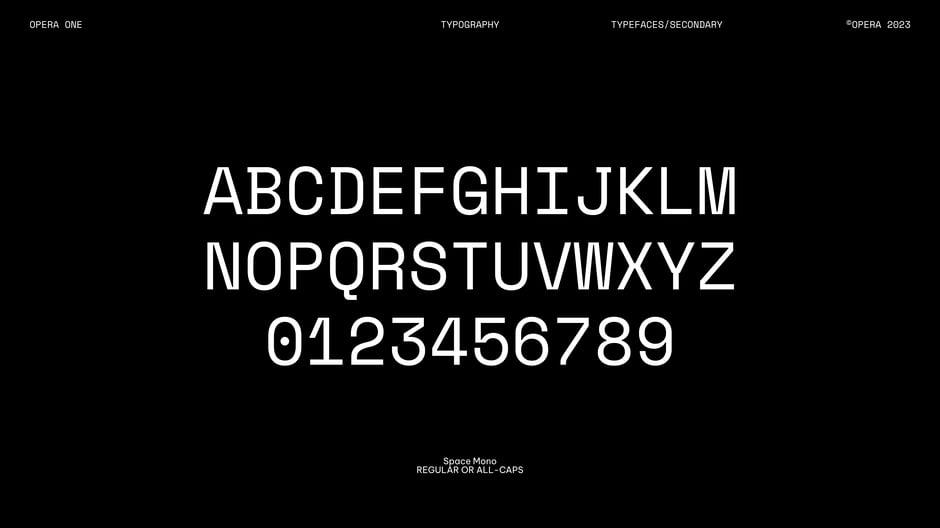 Secondary Typeface Specimen: Space Mono