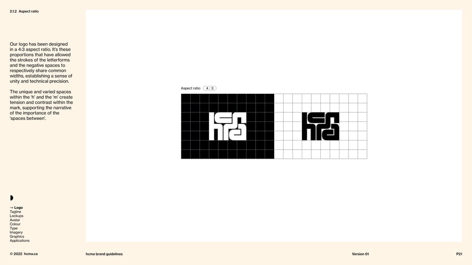 Logo constructed to a 4:3 aspect ratio