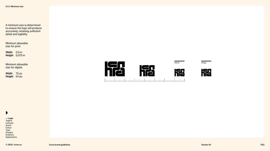 Minimum allowable sizes for print and digital