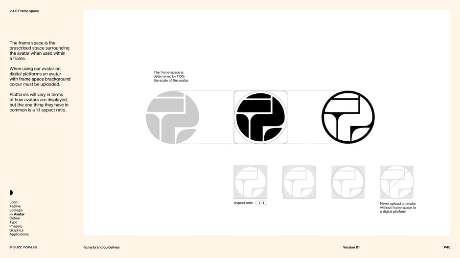 When placing the avatar inside a frame, reserve frame space