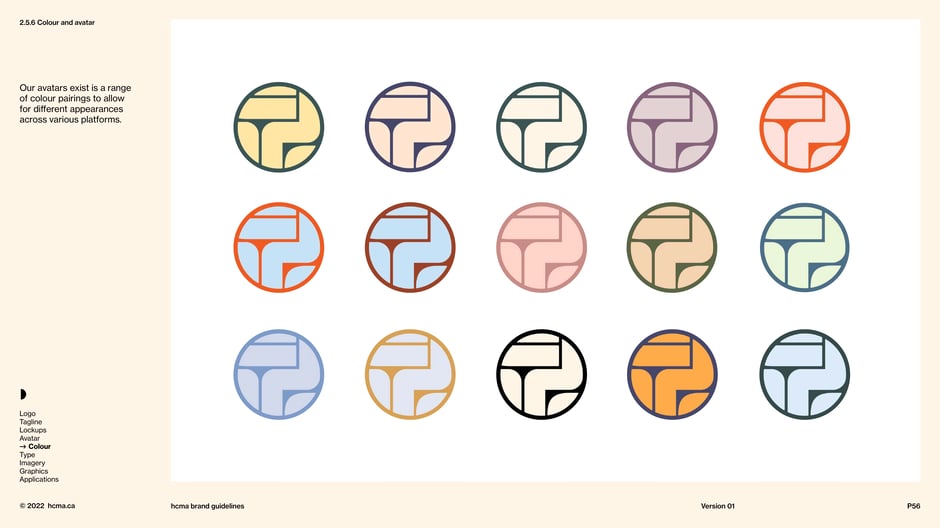 A system of avatar colour pairings and outline treatments offers