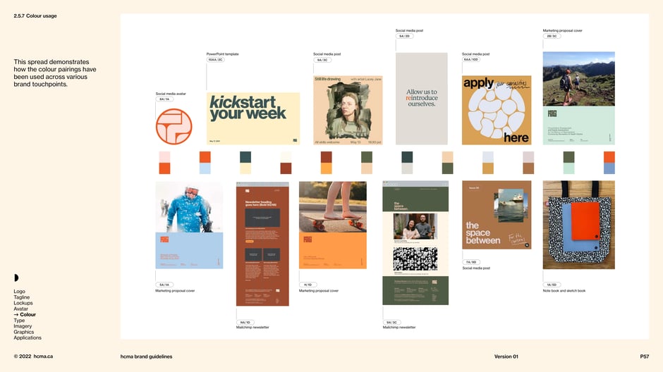 Colour usage across brand touchpoints