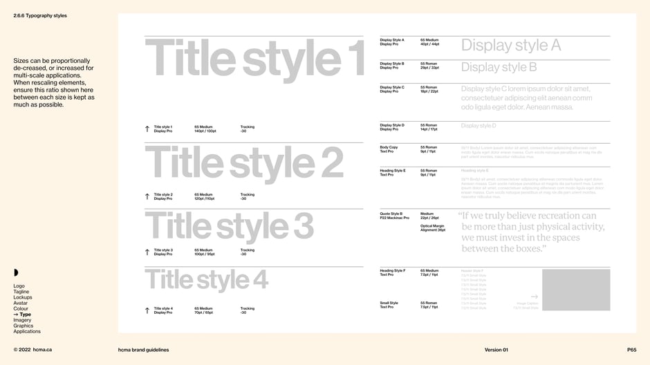 styles and size hierarchy