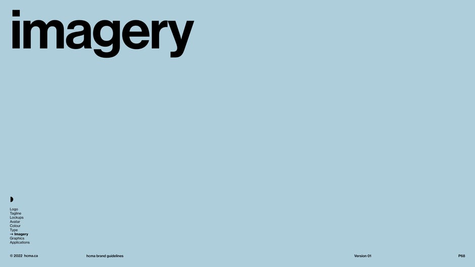 Section header introducing the imagery guidelines and signaling a shift