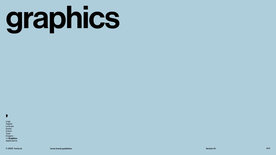 Section header introducing the brand's graphics system and the transition