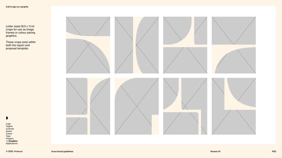 Letter-sized (8.5×11 in) crop templates