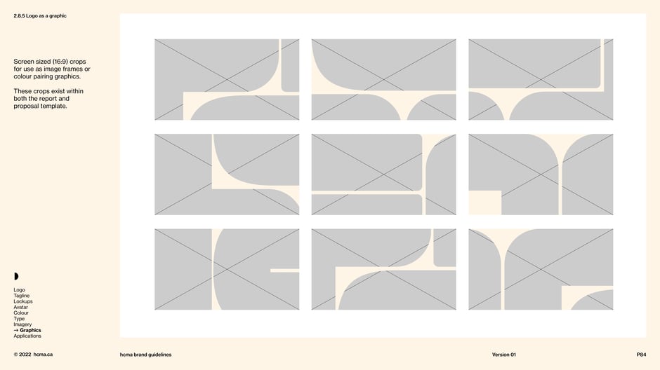 Screen-sized (16:9) crop templates