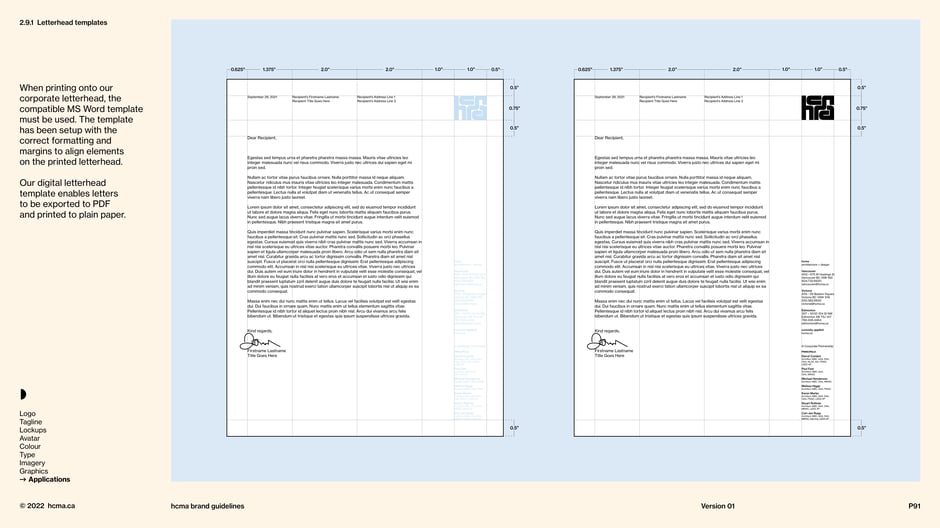 Letterhead templates for MS Word and PDF export