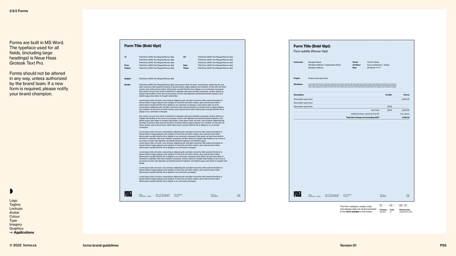 Forms built in MS Word using Neue Haas Grotesk