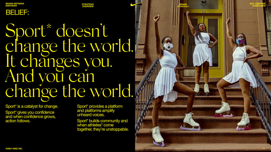 Belief: Sport* doesn't change the world. It changes you