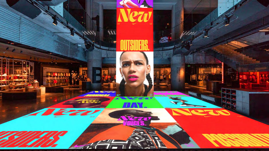 In-store activation with tiled floor graphics