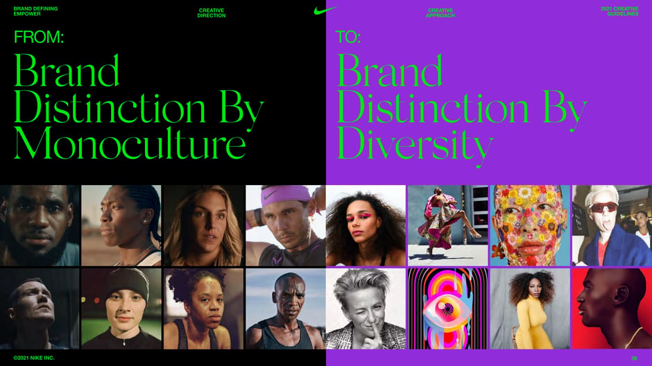 Shift brand distinction from monoculture to distinction by diversity