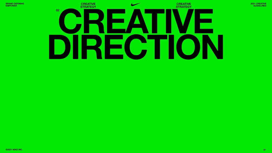 Section header introducing the creative direction principles that follow across