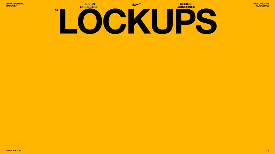 Introduces the Lockups section that defines headline, motion, and CTA