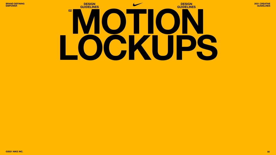Section header introducing motion lockup treatments and rules for animated