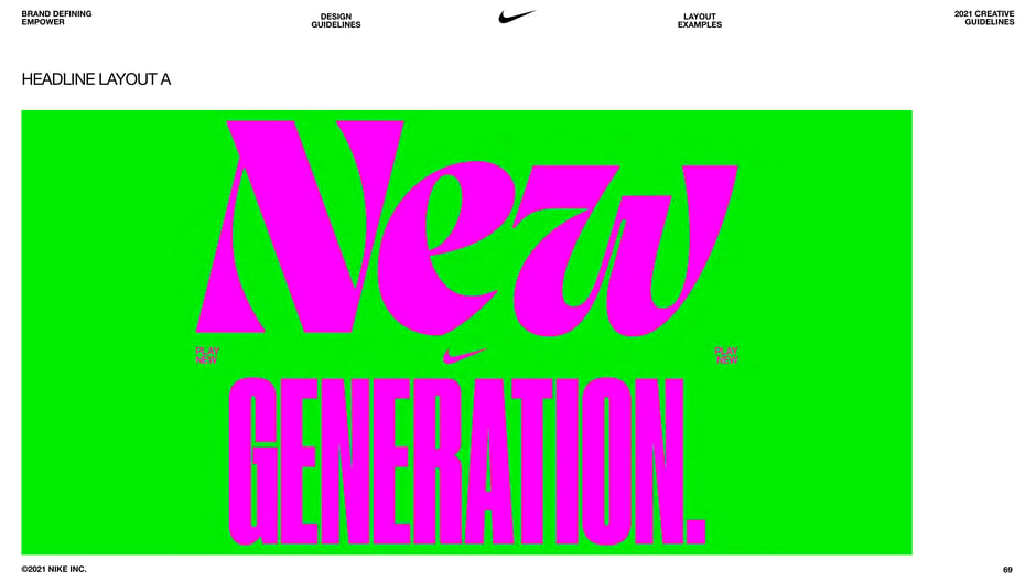 Example of the headline treatment pairing an oversized 'New' wordmark