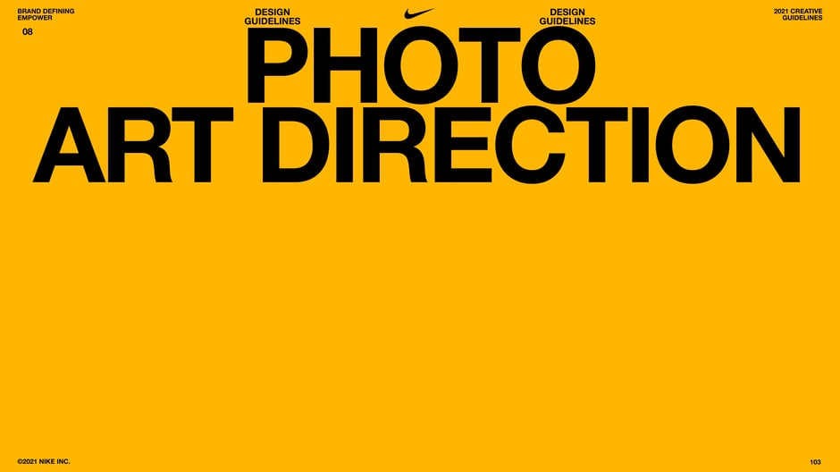 Section header introducing the deck's photography and art direction principles