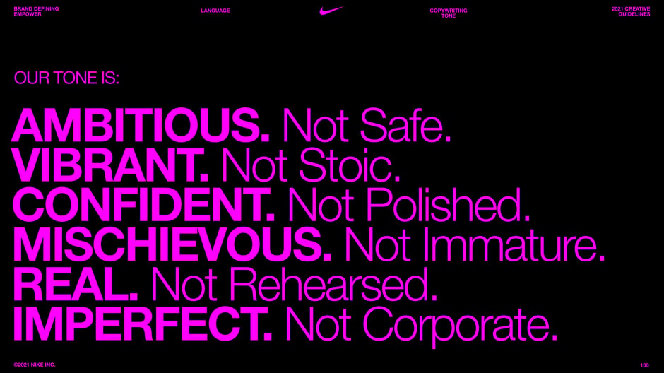 Our tone is: Ambitious. Vibrant. Confident