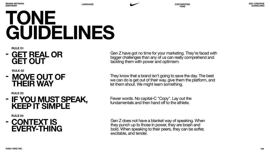Tone guidelines: four rules