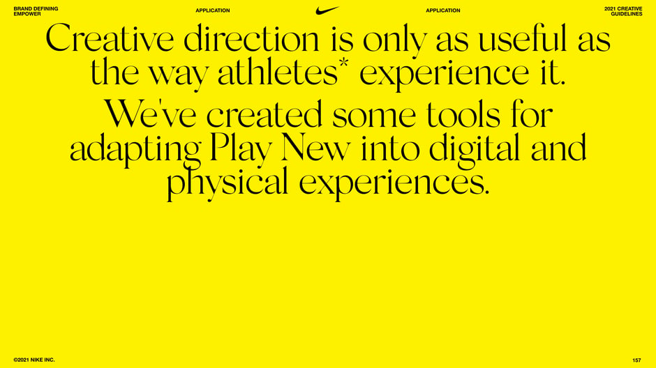 Creative direction should serve athlete experience