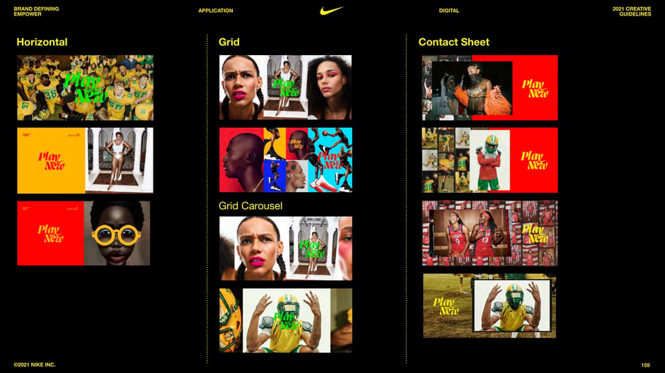 Digital framing formats: horizontal, grid, contact sheet