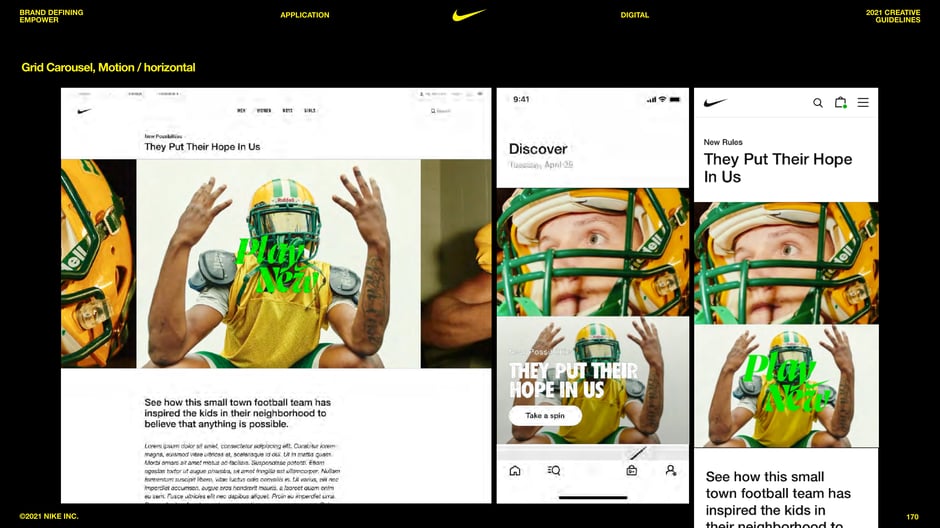Horizontal grid carousel: motion and cropping