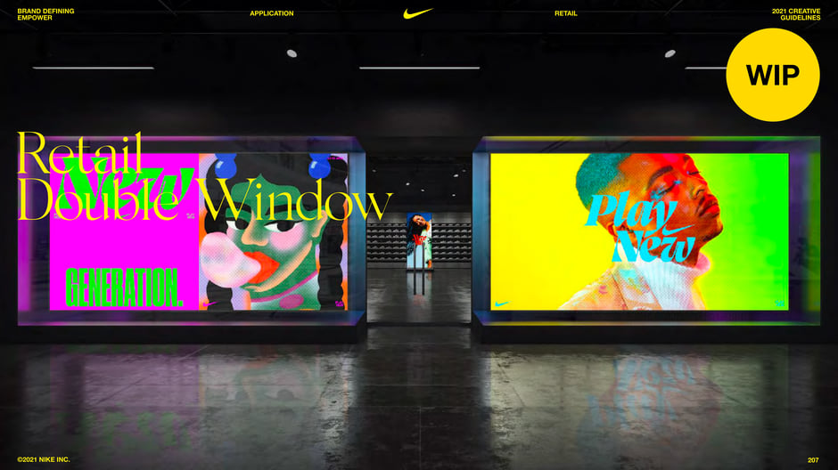 Retail double-window display mockup
