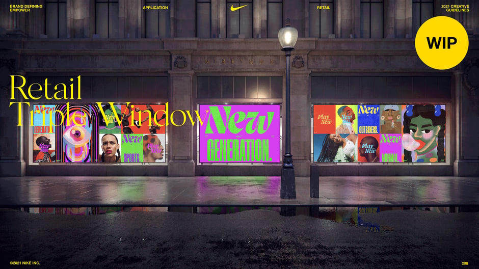 Retail triple-window installation mockup