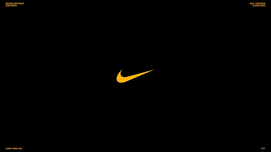 Single large Swoosh presentation mark used as a visual pause