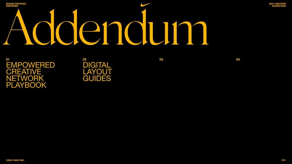 Addendum: contents overview