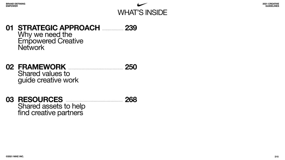 What's inside: section pages