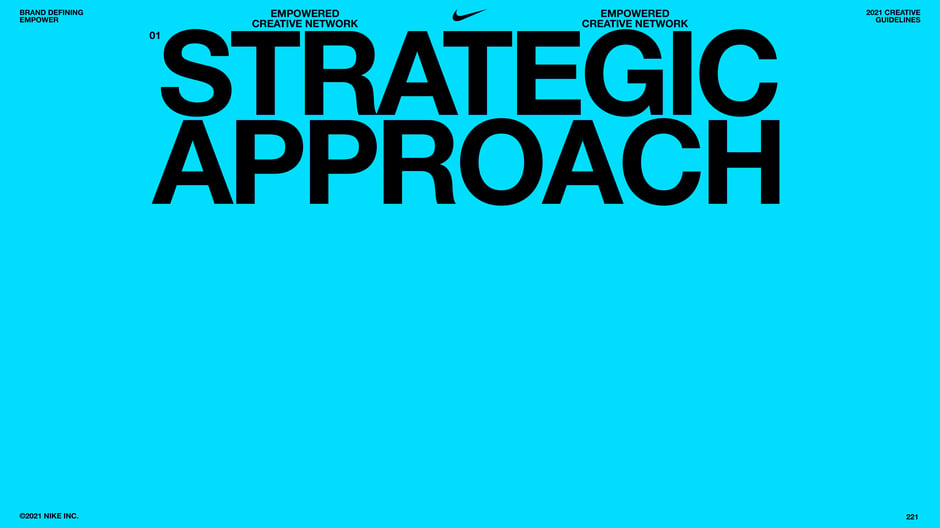 Introduces the 'Strategic Approach' section framing how Nike will activate