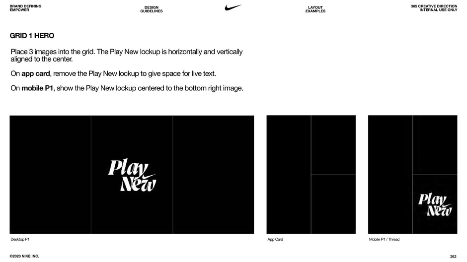 Three-image grid where the Play New lockup is horizontally