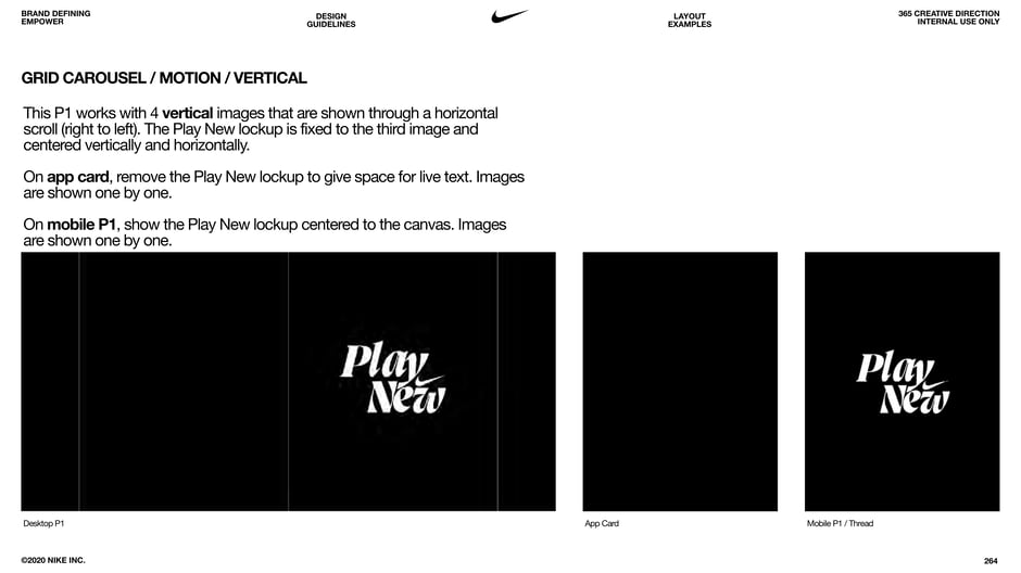 Grid carousel: vertical motion