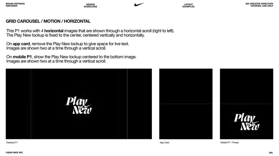 Grid carousel: horizontal motion