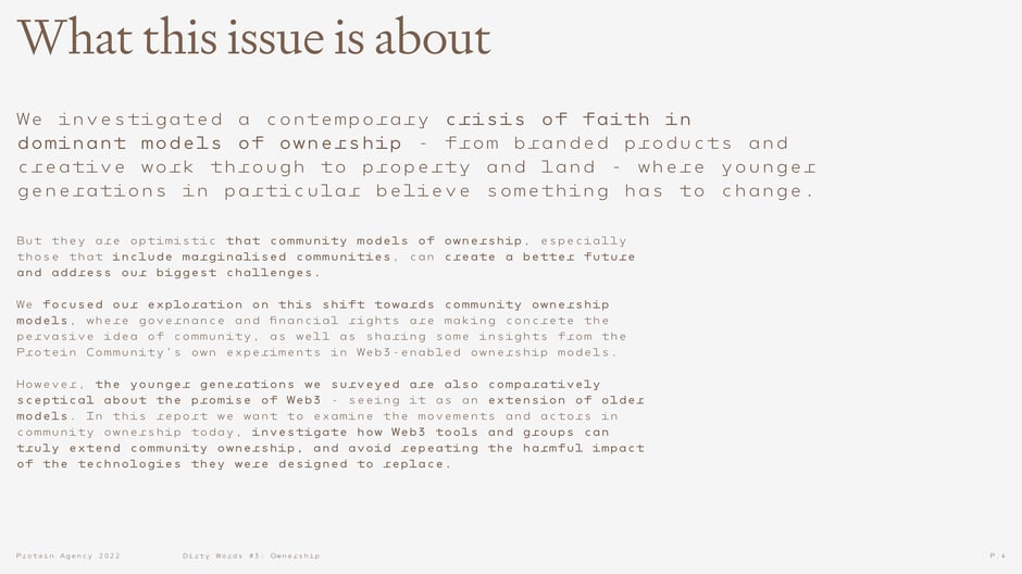 Protein Agency: Ownership (Dirty Words #3) 2022 — slide preview 4
