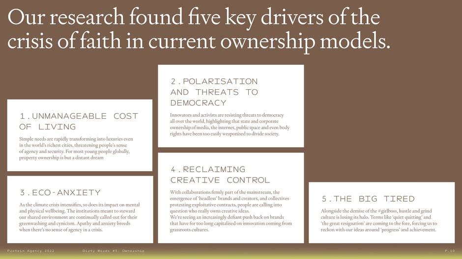 Five key drivers of the crisis in ownership models