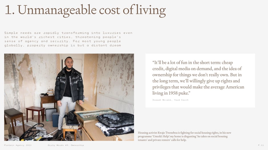 Unmanageable cost of living